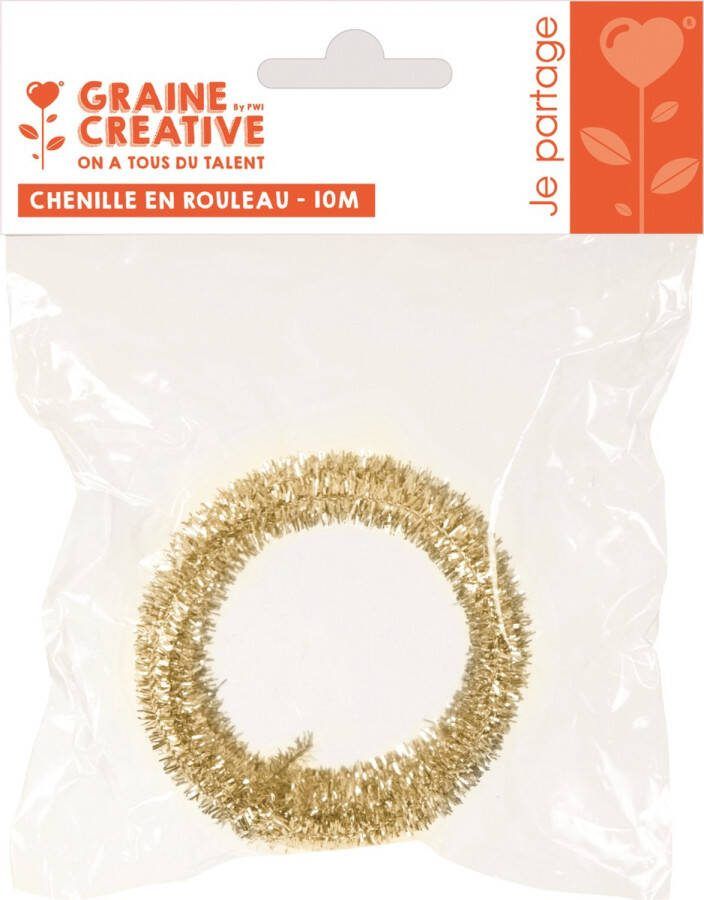 Graine Creative GC Chenilledraad op Rol 6 mm Goud 10m