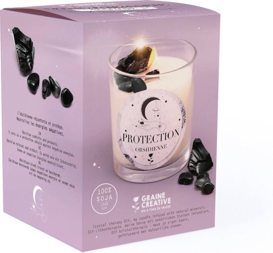 Graine Creative GC DIY Kit Edelstenen Therapie Kaars Maken Obsidiaan