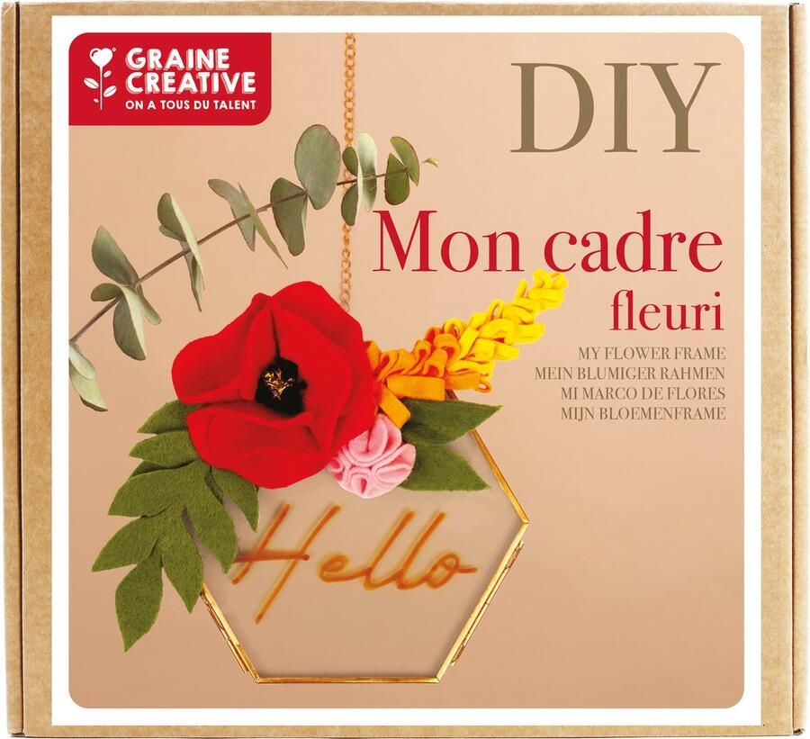Graine Creative GC DIY Kit Vilten Bloemen Frame Hanger Hexagon