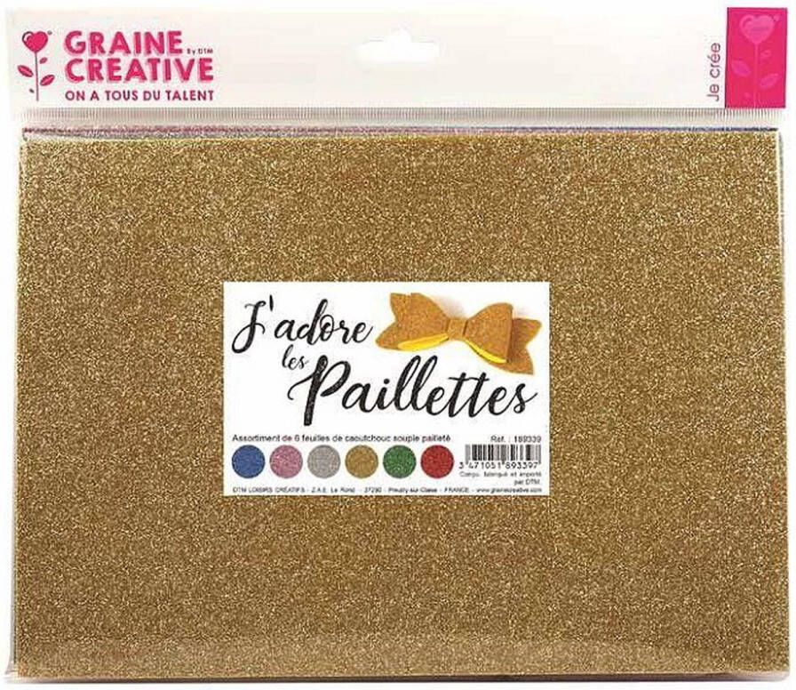 Graine Creative GC EVA Foam Glitter A4 Set 6 stuks Glitter Forever