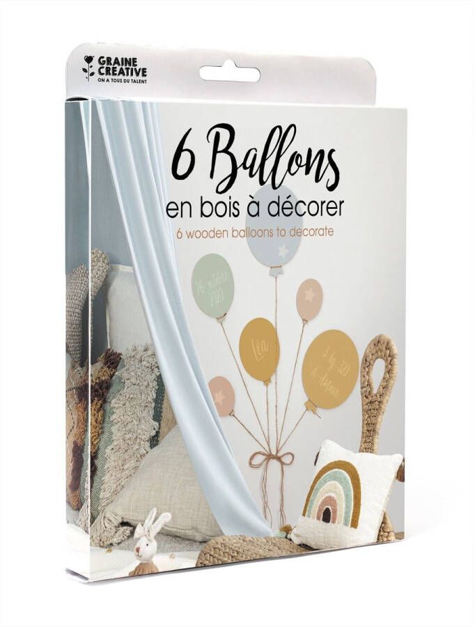 Graine Creative GC Houten Ballonnen Set 6 stuks