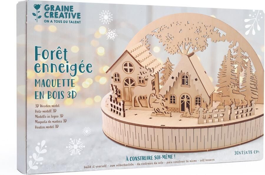 Graine Creative GC Houten DIY Miniatuur Set Besneeuwd Bos 30x15x18 cm