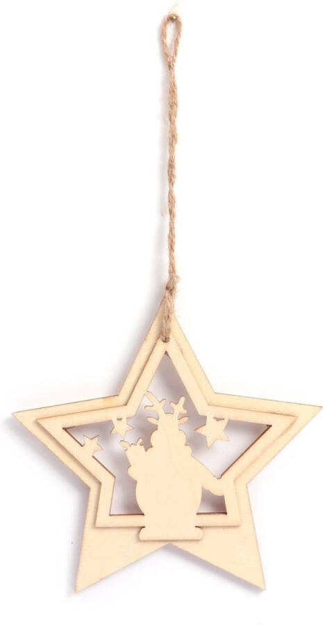 Graine Creative GC Houten Hanger Ster Rendier 13x11 cm