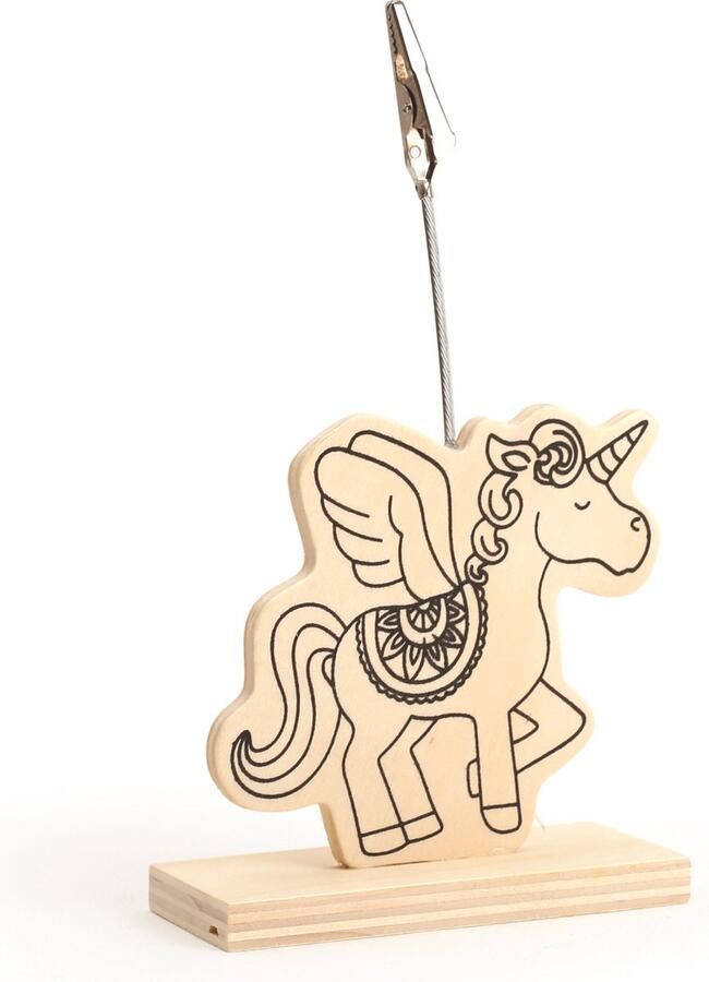 Graine Creative GC Houten Memoclip Fotohouder Eenhoorn 9x16 cm