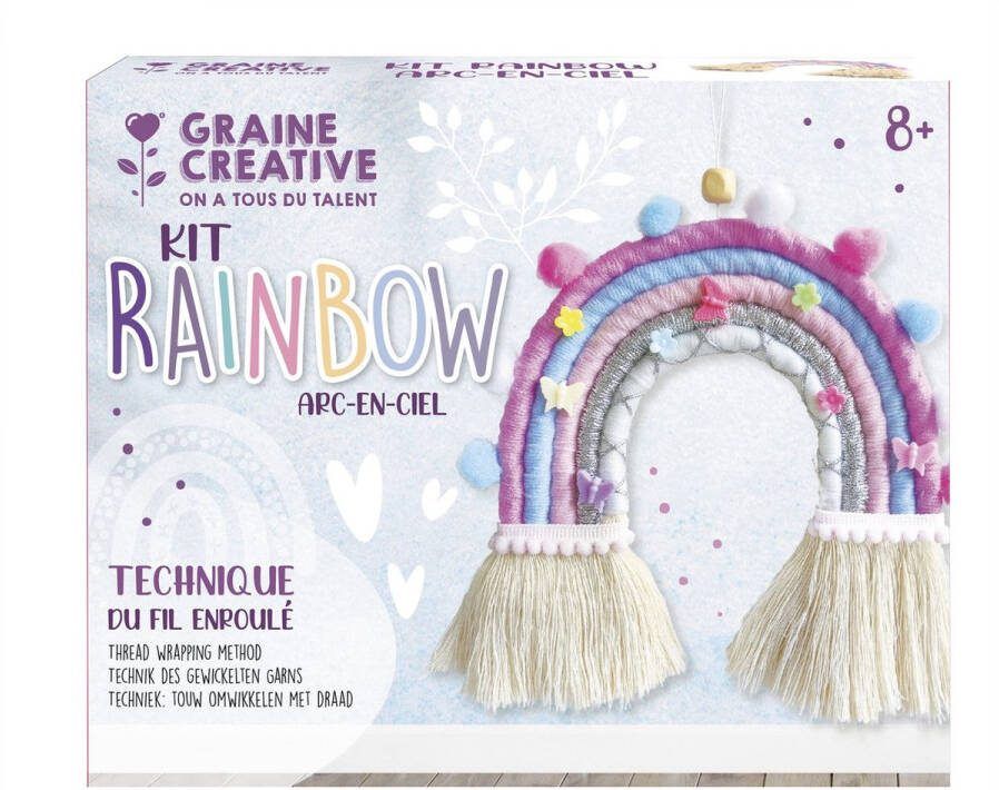 Graine Créative Graine Creative Macramé Regenboog Knoopset