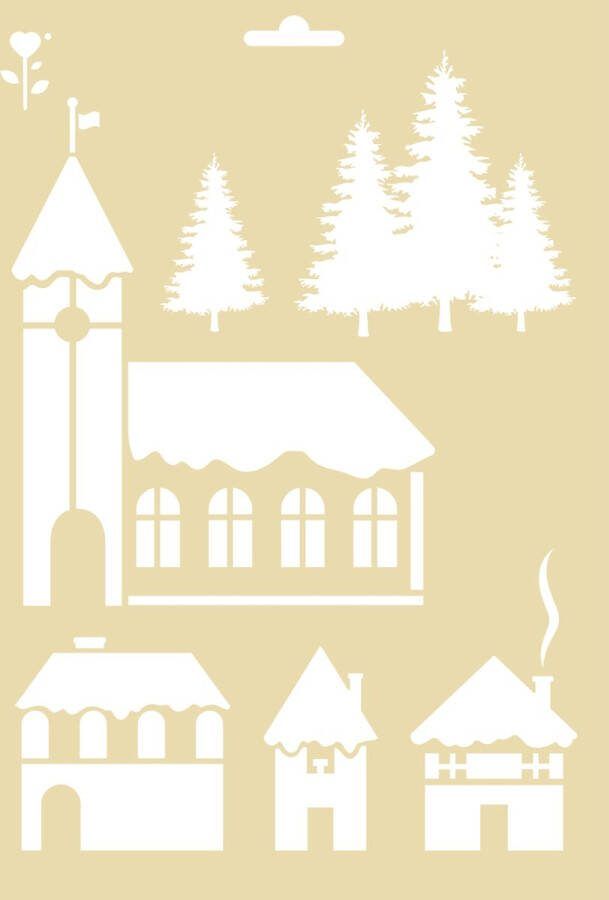 Graine Creative GC Sjabloon A4 Kerstdorp