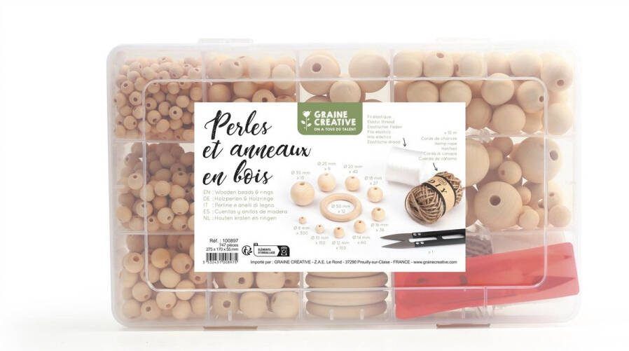 Graine Creative GC Houten Kralen Set 747 stuks