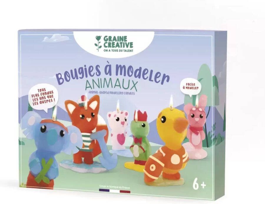 Graine Créative Graine Creative Kaarsen Kneden Set Dieren