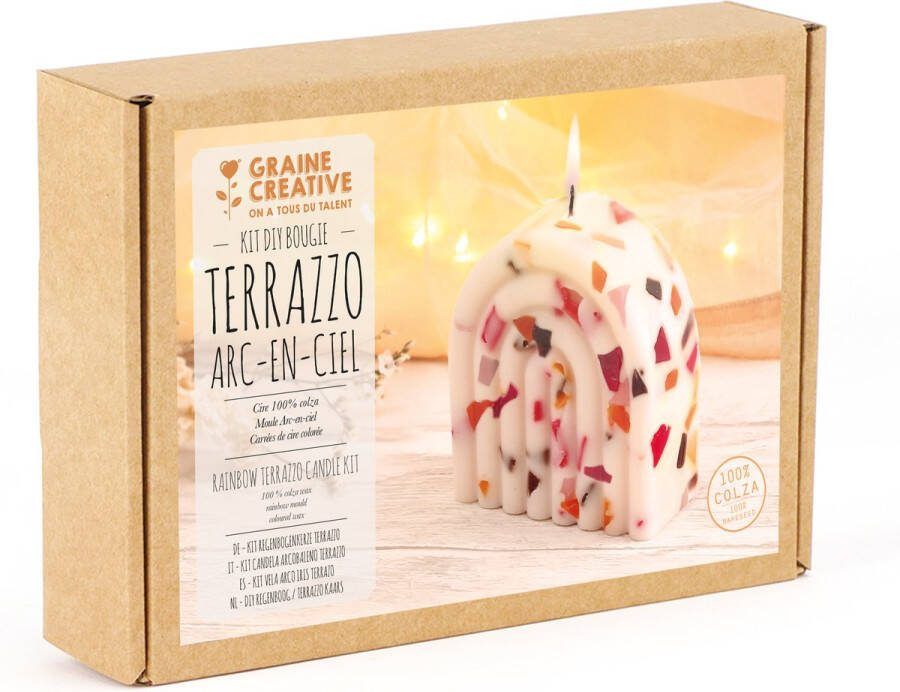 Graine Creative GC Kaarsen Maken Set Terazzo Regenboog