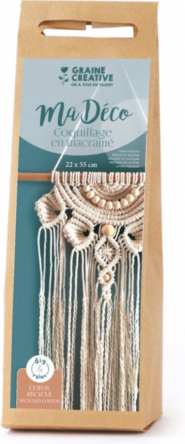 Graine Creative Macramé Set Wandhanger Schelpen Ecru 22x55 cm