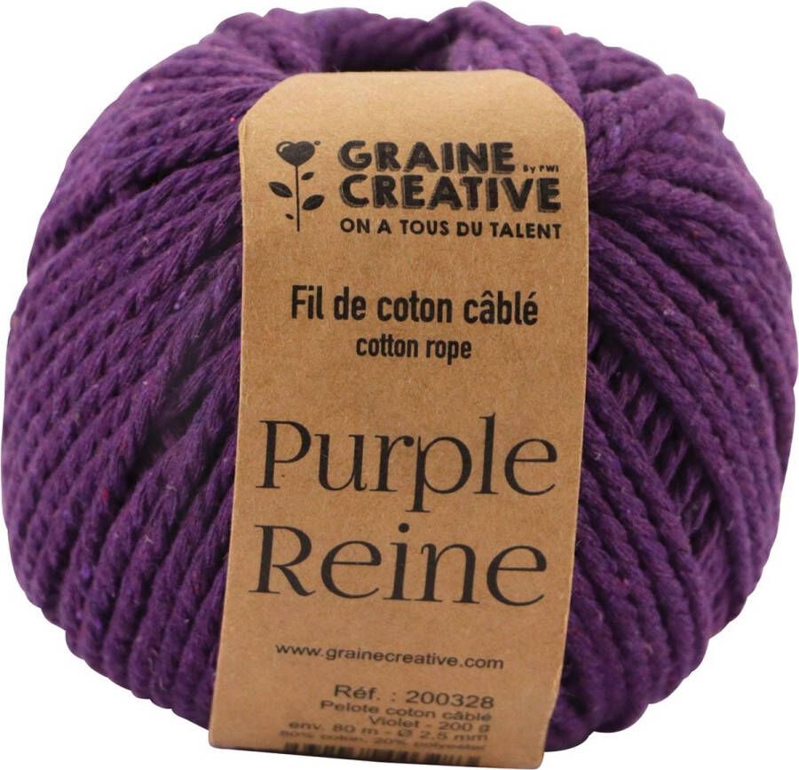 Graine Créative Macramé touw ft 2 5 mm x 80 m paars