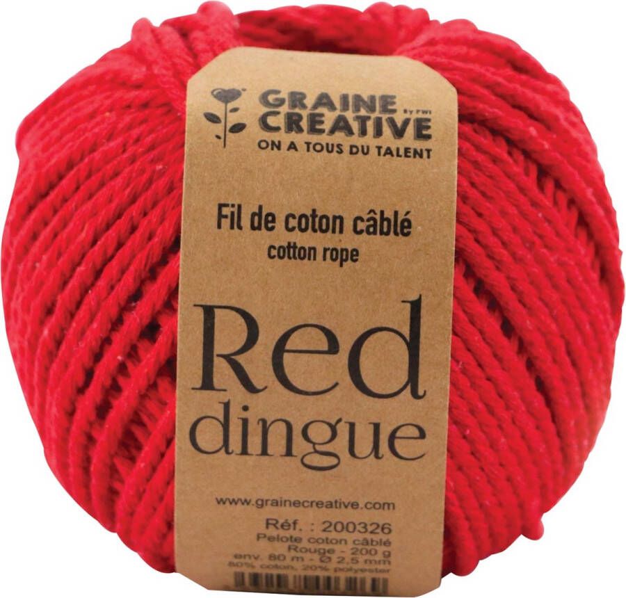 Graine Créative Macramé touw ft 2 5 mm x 80 m rood