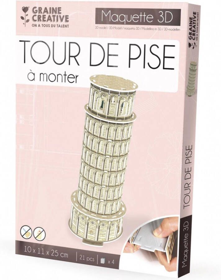 Graine Créative Maquette 3D puzzel Toren van Pisa