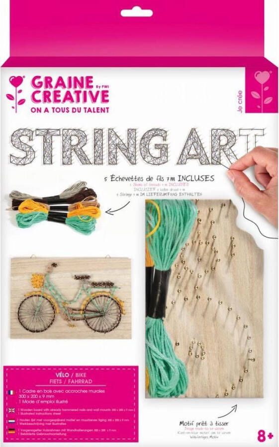 Graine Créative String art kit 300mm x 200mm Fiets