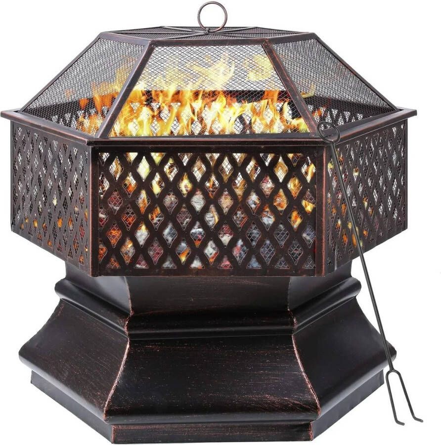 Gran Vida Vuurkorf met Barbecue Grill Multifunctioneel Veilig en Duurzaam Perfect voor Buiten 71 x 71
