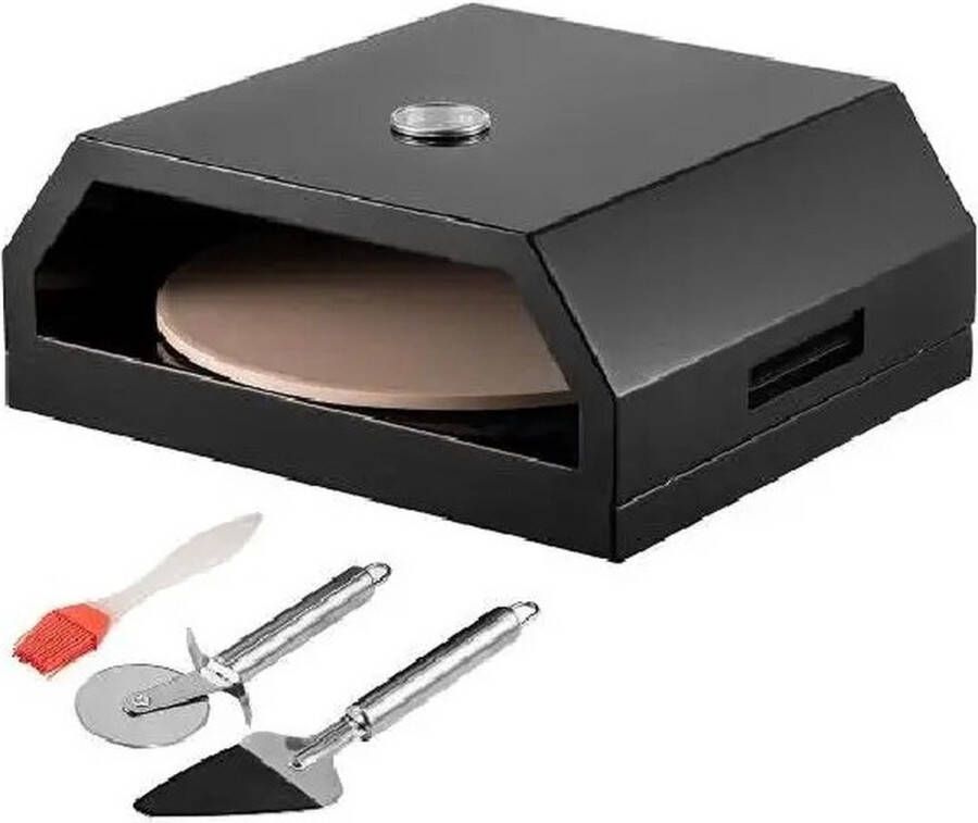 Gran Vida Pizza Oven Outdoor BBQ 30cm RVS Zwart