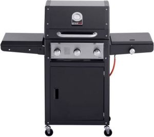 Grandhall Xenon 3 brander Gasbarbecue met zijbrander zwart
