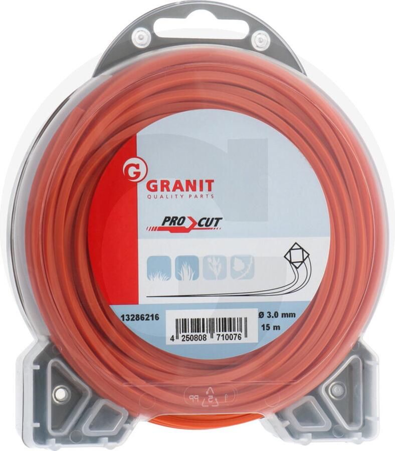 Granit Draadbosmaaier- 3.0 mm- 15 meter-Nylondraad-Trimdraad- -Maaidraad- Maaidraad voor bosmaaier Trimmerdraad Trimdraad