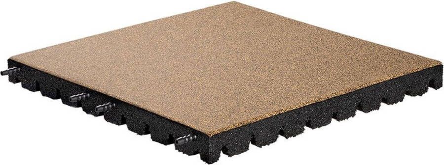 Granuflex Rubber tegel met pen- en gat verbinding EPDM Beige 50x50 cm – 45mm