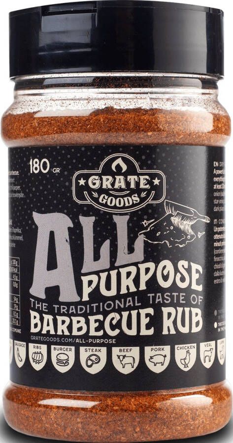 Grate Goods All Purpose BBQ Rub Strooibus 180 gram