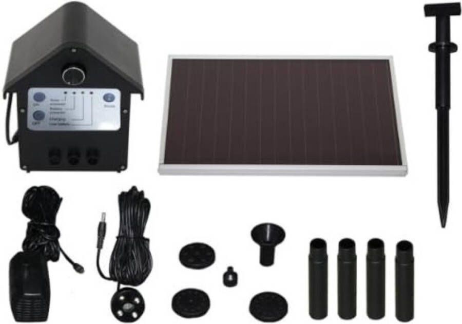 Gratyfied Vijverpomp zonne energie Vijverpomp solar Vijverpompen voor onder water Vijverbeluchter op zonne-energie 14 5 x 19 5 x 33 cm 2 kilogram Zwart