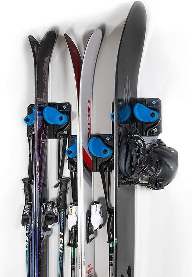 Gravity Grabber Ultimate Ski & Snowboard wandrek Voor alle ski's en snowboards Beschermt rocker punten en tails Geen beschadiging 3x cyaan