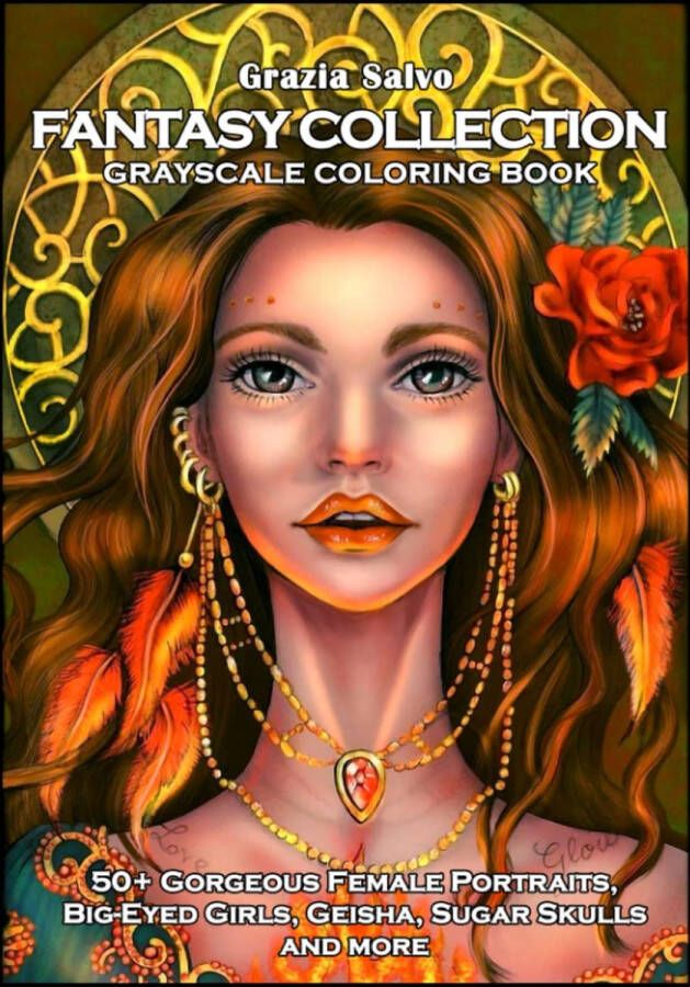 Grazia Salvo Fantasy Collection Grayscale Coloring Book