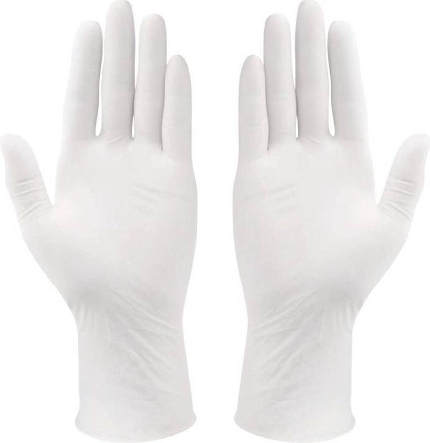 GREAT BEAR Latex wegwerp handschoenen gepoederd wit 100 stuks Maat L EN374 Voedselveilig