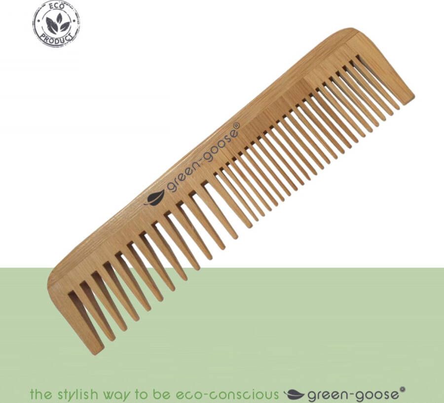 Green-goose Bamboe Kam | 18x5x0.7 cm | Duurzame Houten Kam | Milievriendelijke Haarkam