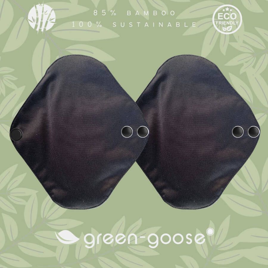 Green-goose Herbruikbaar Maandverband Bamboe 2 Stuks Maat S Wasbaar Maandverband Zacht