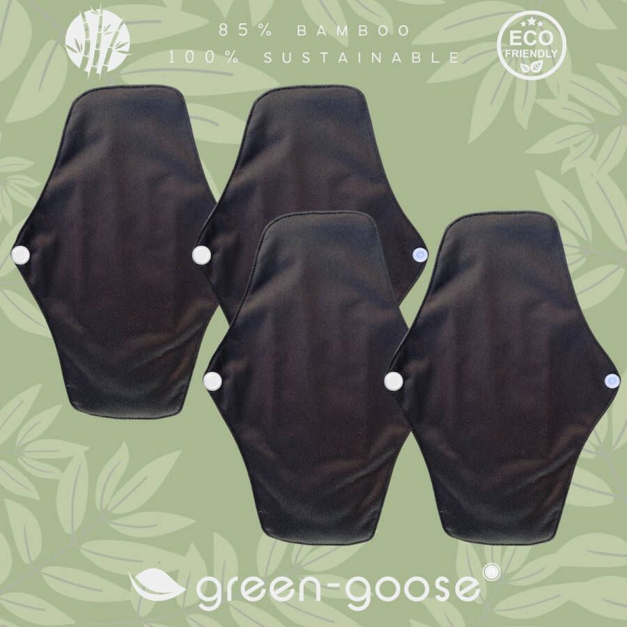 Green-goose Herbruikbaar Maandverband Bamboe 4 Stuks Maat M