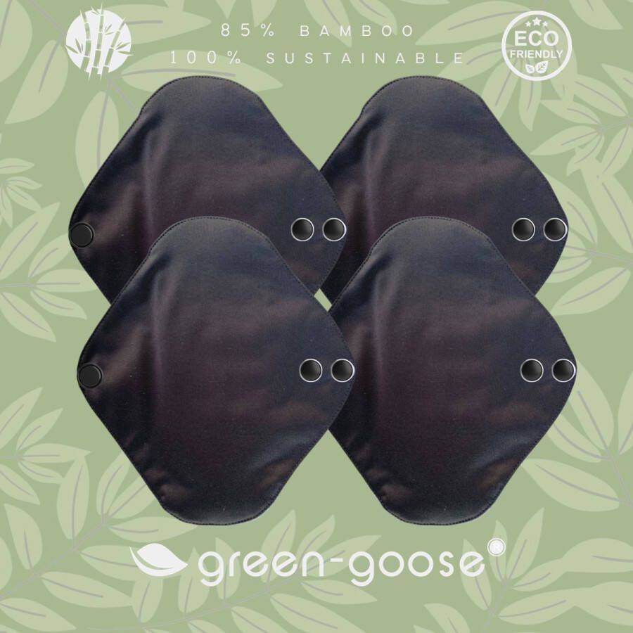 Green-goose Herbruikbaar Maandverband Bamboe 4 Stuks Maat S