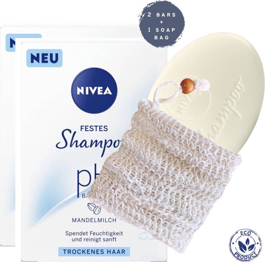 Green-goose Nivea Shampoo Bar voor Droog Haar 2 Stuks Met Zeepzakje