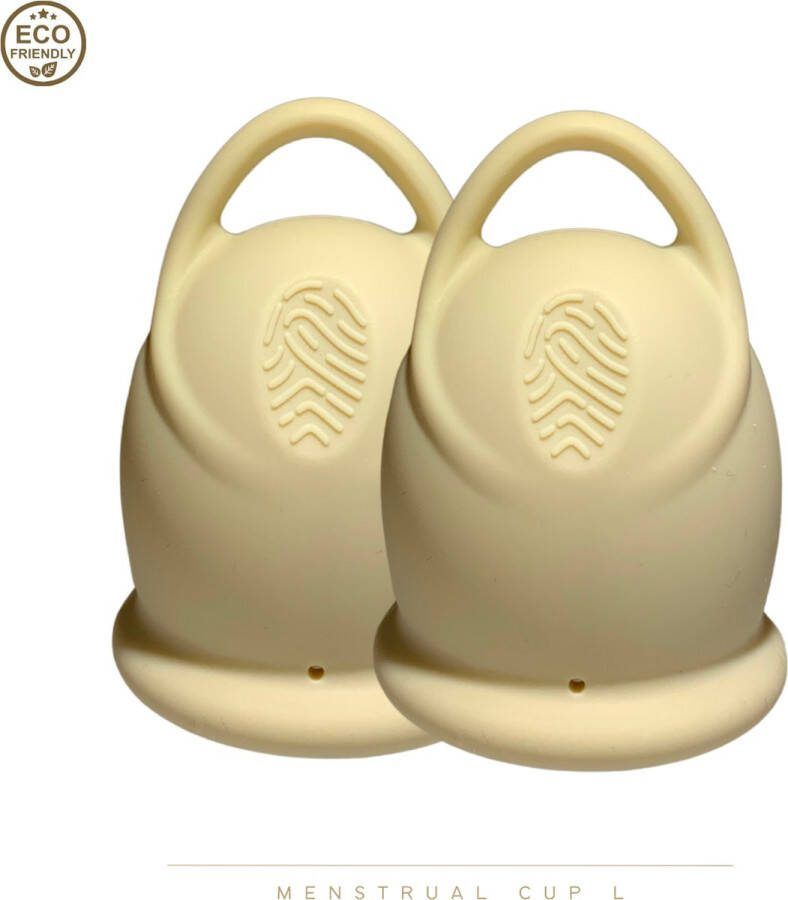 Green-goose Siliconen Menstruatie Cup 2 Stuks L Bruin Veilig comfortabel en milieuvriendelijk