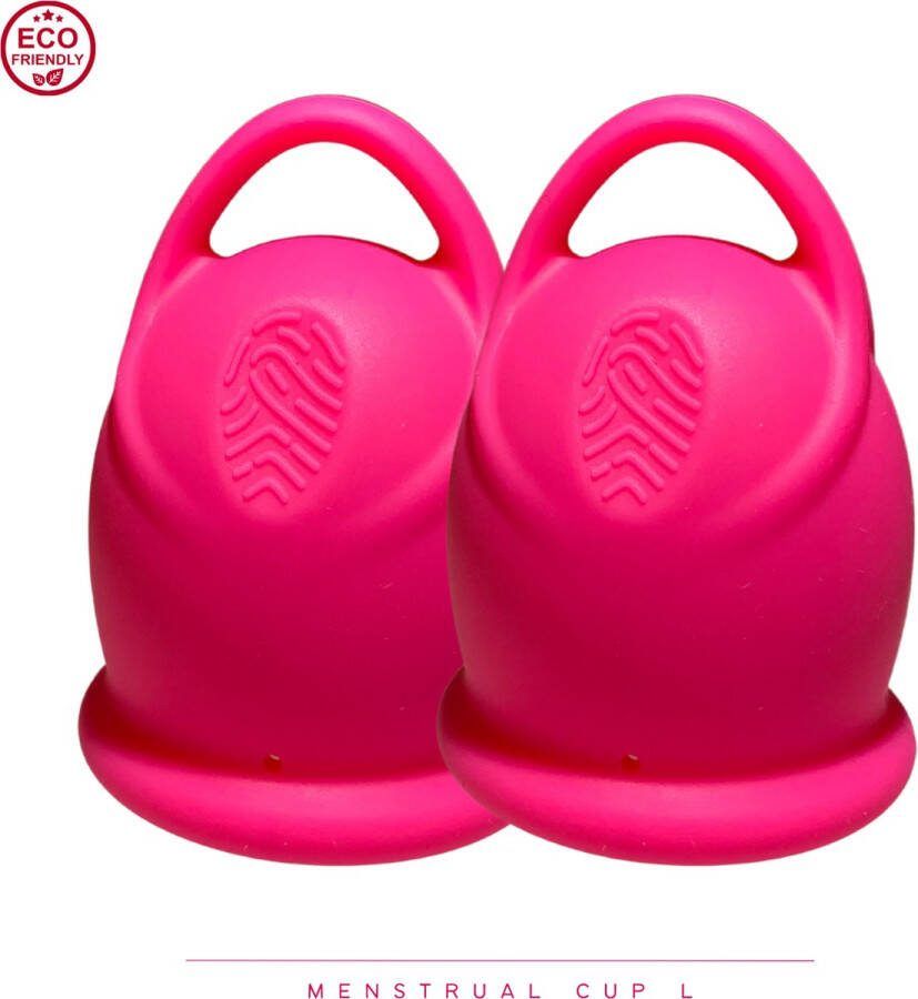 Green-goose Siliconen Menstruatie Cup 2 Stuks L Roze Veilig comfortabel en milieuvriendelijk
