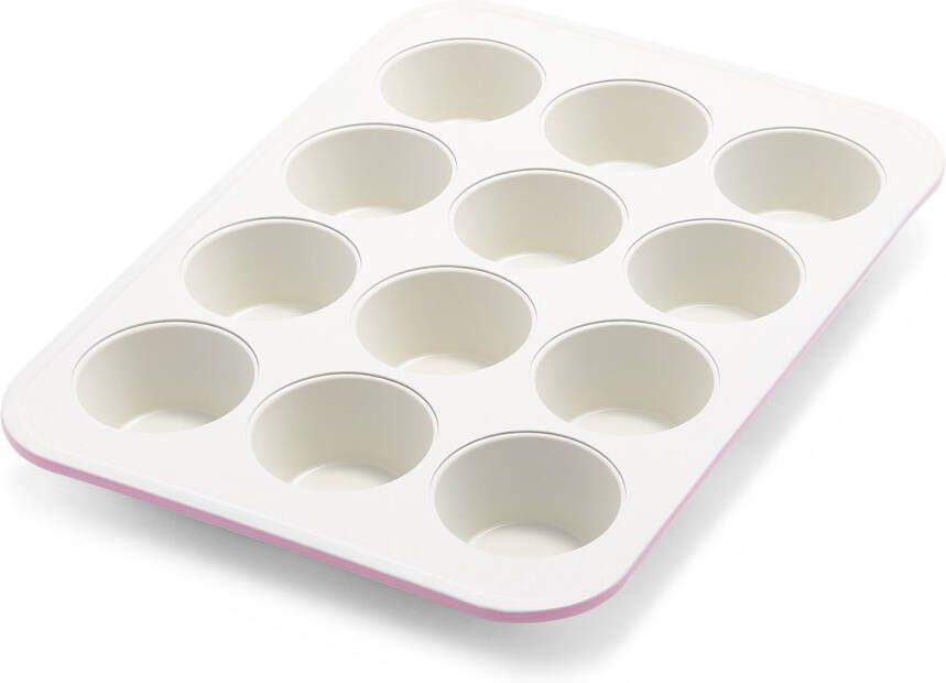 Green Life GreenLife Contour Roze Muffinvorm 12 cups oven anti-aanbak PFAS-vrij