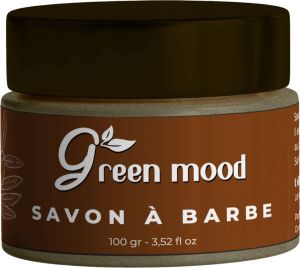 Green mood Scheerzeep met een Luxe Amber Geur 100 gram Voor Scheerkwast Uit Marrakesh 100% Natuurlijk Voor Mannen Glas Scheren Baardverzorging Klassiek Scheren