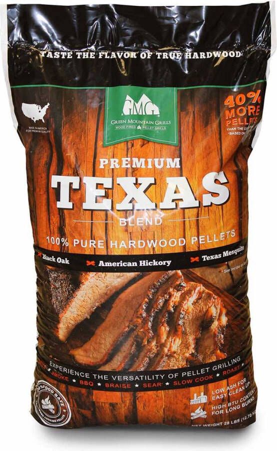 Green Mountain Grills pellets Texas Blend grillpellets bbqpellets houtpellets geschikt voor pizza oven barbecue bbq en grill en smoker