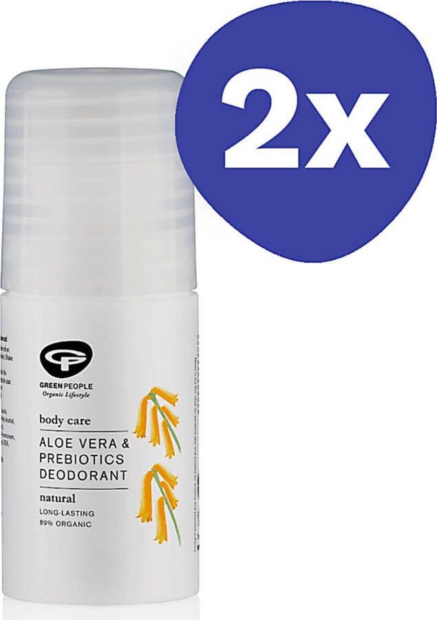 Green People Aloe Vera Roll On Deodorant (irritatie) (2x 75ml)