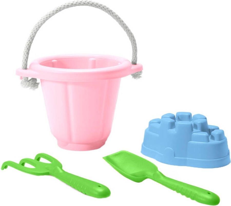 Green Toys Setje met emmer hark en schep Roze