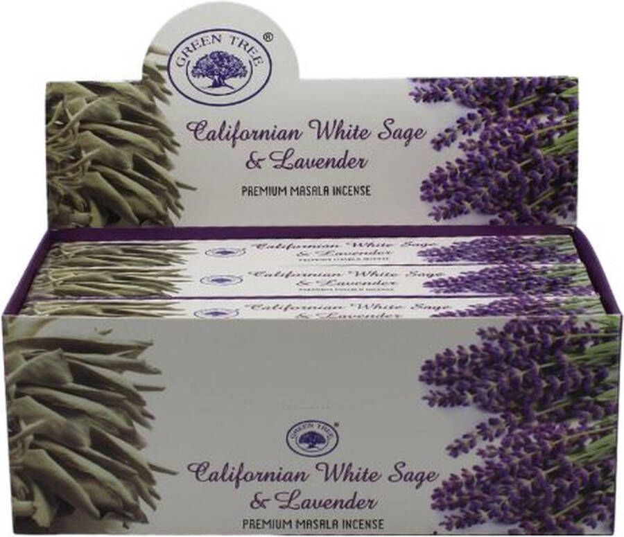 Green Tree Candle Green Tree Californian White Sage & Lavender Wierook (15 gr per pakje)