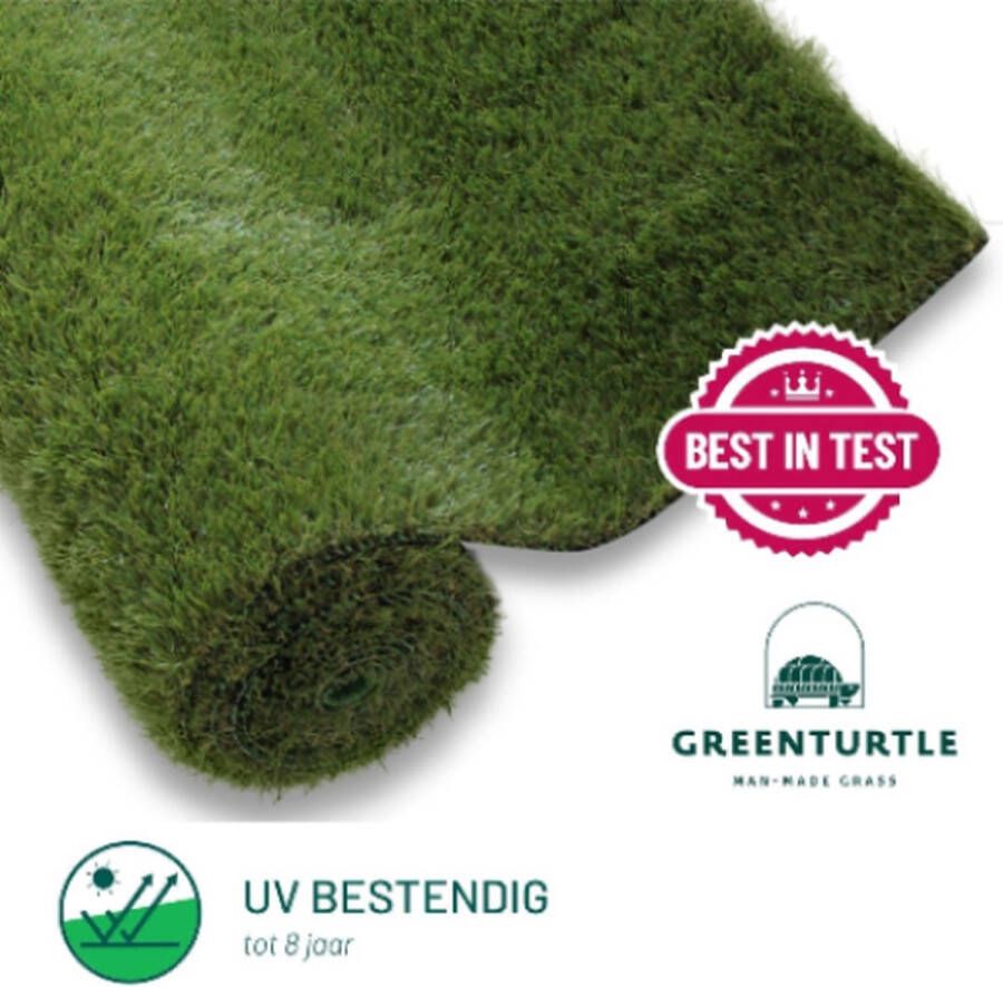 Green Turtle Premium Kunstgras Grastapijt 100x300cm 18mm STANLEY PARK BASIC Artificieel Gras Grastapijt voor buiten en binnen Zeer zacht en realistische kwaliteit Kunstgras voor buiten tuin balkon terras of speelhoek