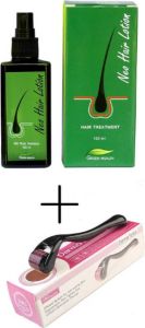 Green Wealth Neo hair lotion original NEO HAIR origineel haaruitval haargroeimiddel + GRATIS DERMAROLLER DELUXE ZWART