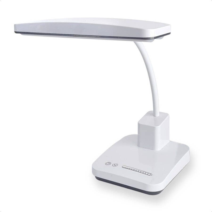GreenBuys Daglichtlamp Bureaulamp Tafellamp Led 3 Licht Standen Dimbaar 10.000 LUX USB Oplaadbaar Draaibaar en Kantelbaar Hobby lamp Wit