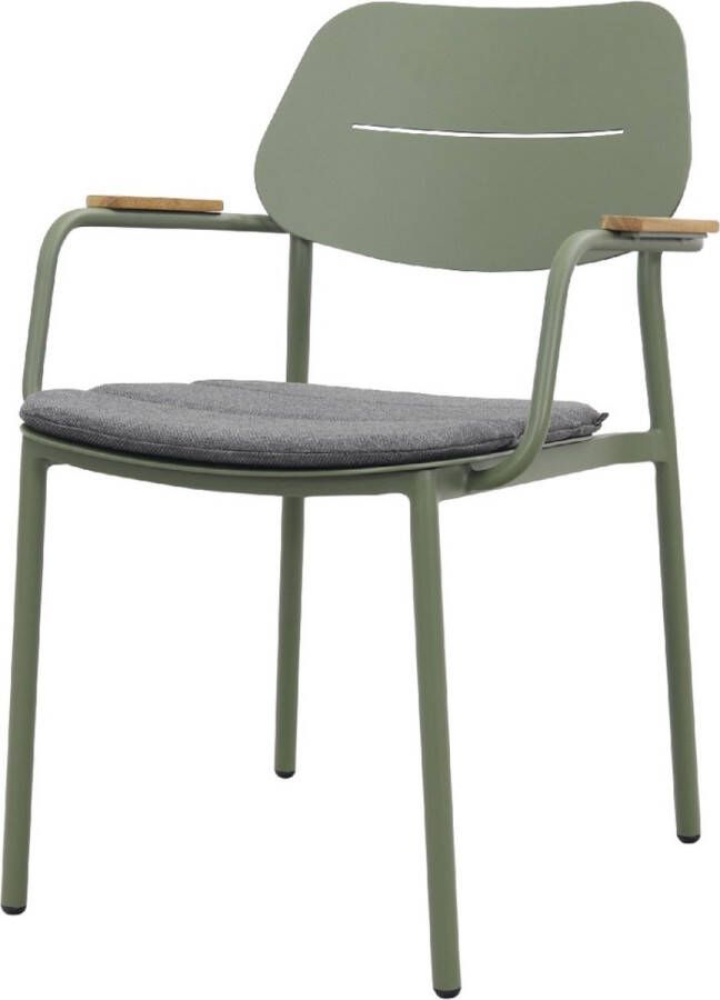 GreenChair Courage Dining chair teak armleuning Green