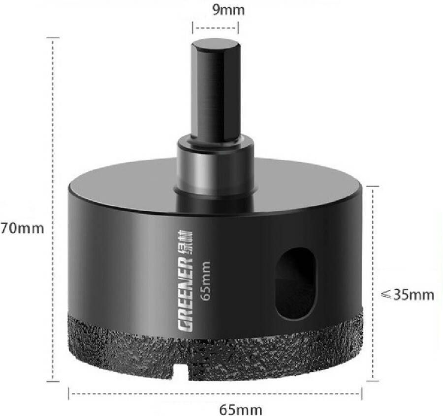 Greene R Tegelboor 65mm Nat en droog Gatenboor Boren Gatenzaag Kroonboor