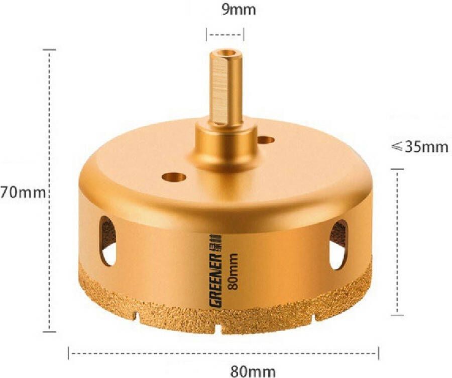 Greene R Tegelboor 80mm Nat en droog Gatenboor Boren Gatenzaag Kroonboor
