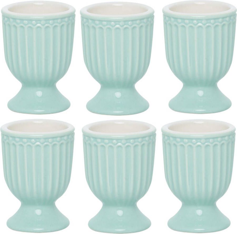 GreenGate 6x Eierdopjes set Alice Cool mint (6.5 x 5 cm)