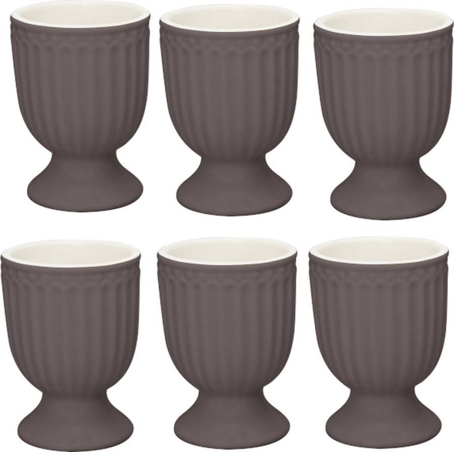 GreenGate 6x Eierdoppen Alice Donker Chocolade bruin Ø 5cm 6 stuks