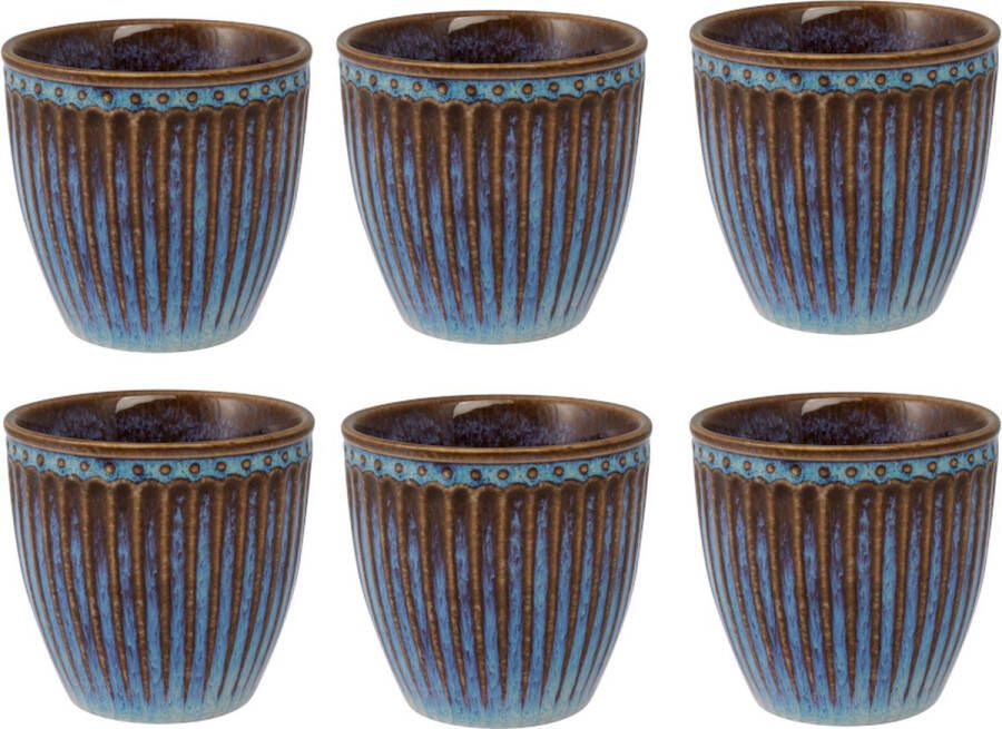 Greengate 6x Espressokopje (Mini Latte Cup) Alice oyster blauw 125 ml Espressokopjes set
